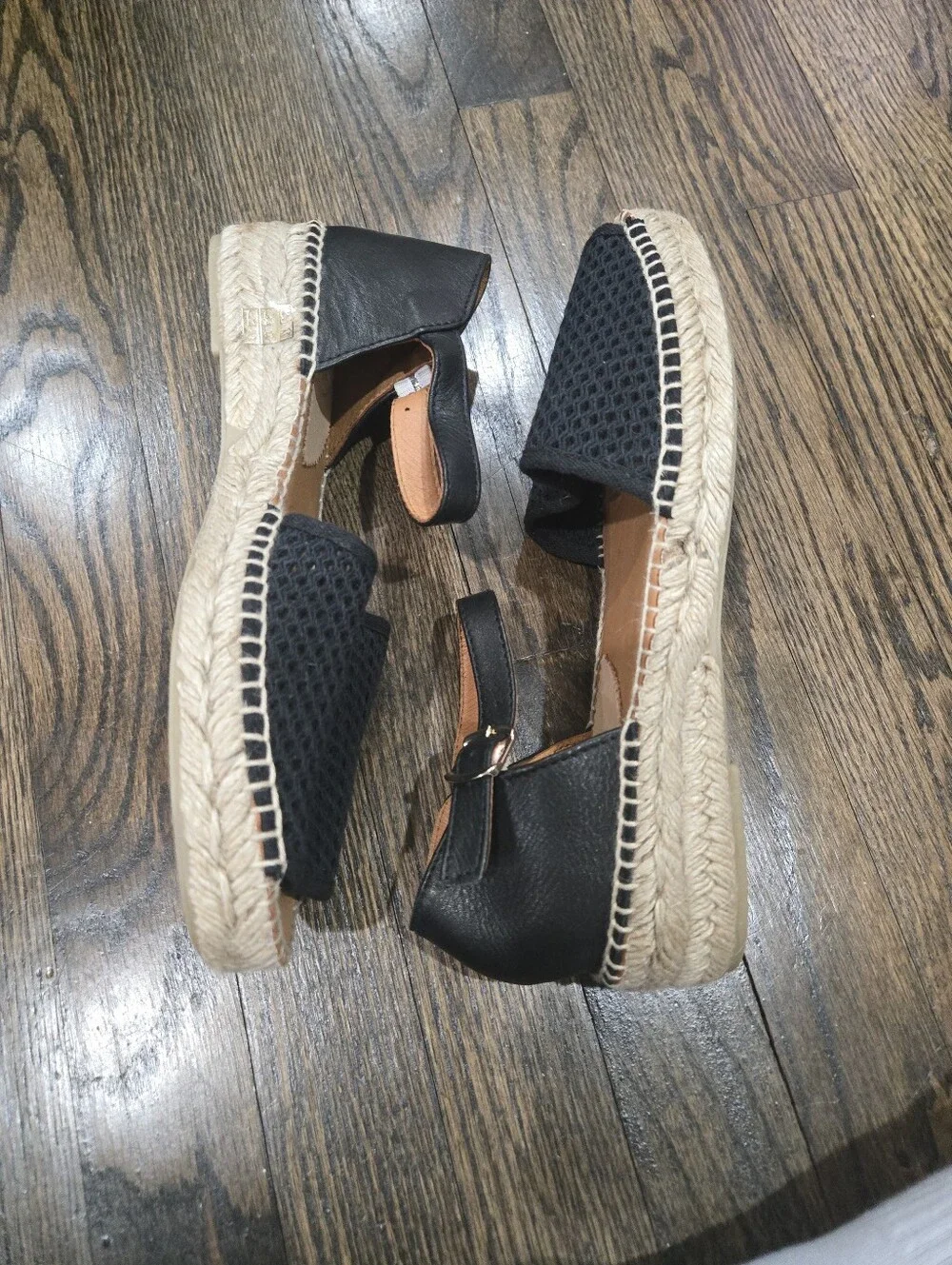 NIB Penelope Chilvers Jute Mesh Peep Toe espadrille sandals Size 41